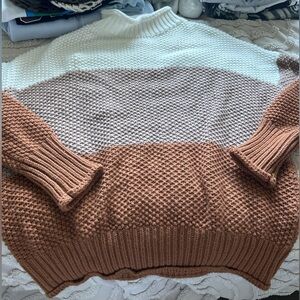 tricolor boutique turtleneck sweater